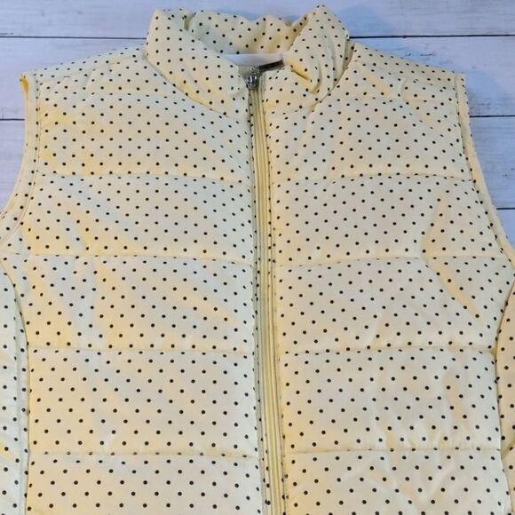 Women's Polka-dot Printed Puffer Vest Jacket Coat - Picture 2 of 8